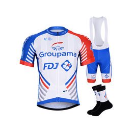 BONAVELO Cyklistický mega set - GROUPAMA FDJ 2019 - červená/biela/modrá