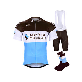 BONAVELO Cyklistický mega set - AG2R 2019 - biela/hnedá/modrá