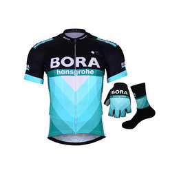 BONAVELO Cyklistický mega set - BORA 2019 - zelená/čierna/biela