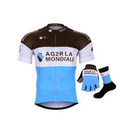 BONAVELO Cyklistický mega set - AG2R 2019 - biela/hnedá/modrá