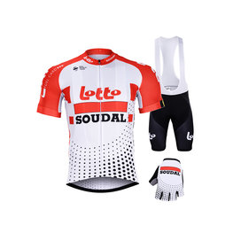 BONAVELO Cyklistický mega set - LOTTO SOUDAL 2019 - čierna/červená/biela