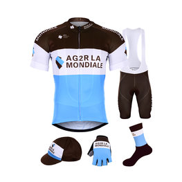 BONAVELO Cyklistický mega set - AG2R 2019 - hnedá/biela/modrá