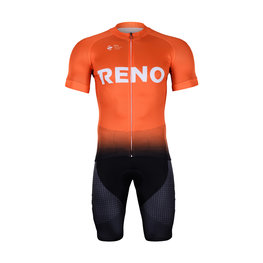 BONAVELO Cyklistický krátky dres a krátke nohavice - CCC RENO 2019 KIDS - oranžová/čierna