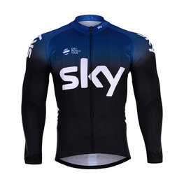 BONAVELO Cyklistický dres s dlhým rukávom letný - SKY 2019 SUMMER - modrá/čierna