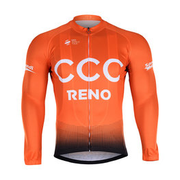 BONAVELO Cyklistický dres s dlhým rukávom zimný - CCC 2019 WINTER - oranžová/čierna