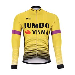 BONAVELO Cyklistický dres s dlhým rukávom zimný - JUMBO-VISMA 2019 WNT - čierna/zelená