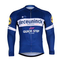 BONAVELO Cyklistický dres s dlhým rukávom zimný - QUICKSTEP 2019 WNT - modrá