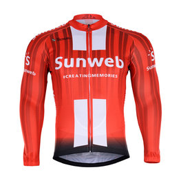 BONAVELO Cyklistický dres s dlhým rukávom zimný - SUNWEB 2019 WINTER - červená