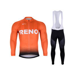 BONAVELO Cyklistický zimný dres a nohavice - CCC RENO 2019 WINTER - čierna/oranžová
