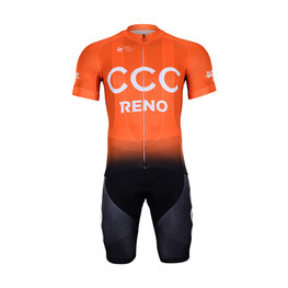 BONAVELO Cyklistický krátky dres a krátke nohavice - CCC 2019 - oranžová/čierna