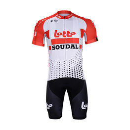 BONAVELO Cyklistický krátky dres a krátke nohavice - LOTTO SOUDAL 2019 - biela/čierna/červená