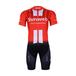 BONAVELO Cyklistický krátky dres a krátke nohavice - SUNWEB 2019 - čierna/červená