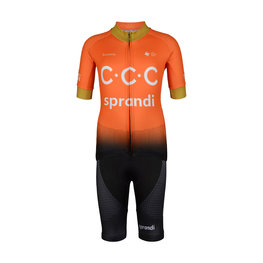 BONAVELO Cyklistický krátky dres a krátke nohavice - CCC 2020 KIDS - oranžová/čierna
