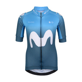 BONAVELO Cyklistický dres s krátkym rukávom - MOVISTAR 2020 KIDS - biela/modrá