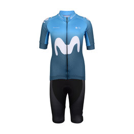 BONAVELO Cyklistický krátky dres a krátke nohavice - MOVISTAR 2020 KIDS - biela/modrá/čierna