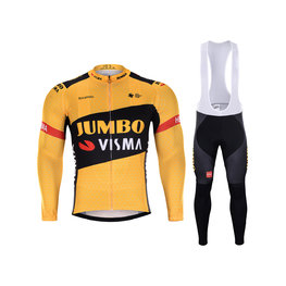 BONAVELO Cyklistický zimný dres a nohavice - JUMBO-VISMA 2020 WNT - čierna/žltá