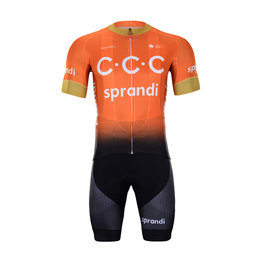 BONAVELO Cyklistický krátky dres a krátke nohavice - CCC 2020 - oranžová/čierna
