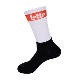 BONAVELO Cyklistické ponožky klasické - LOTTO SOUDAL 2020 - červená/čierna
