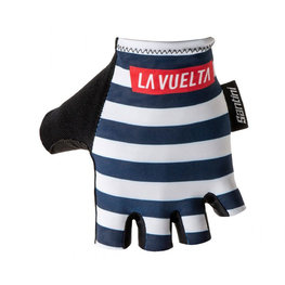 SANTINI Cyklistické rukavice krátkoprsté - LA VUELTA 2018 - biela/modrá/čierna