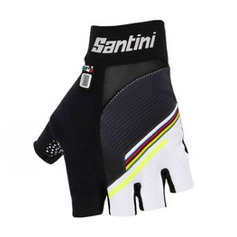 SANTINI Cyklistické rukavice krátkoprsté - UCI GEL - čierna/biela