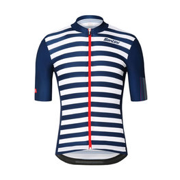 SANTINI Cyklistický dres s krátkym rukávom - LA VUELTA 2018 - biela/modrá