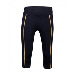 SANTINI Cyklistické nohavice 3/4 bez trakov - WORUN LADY - oranžová/čierna