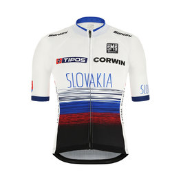 SANTINI Cyklistický dres s krátkym rukávom - TEAM SLOVAKIA 2019 - červená/modrá/biela