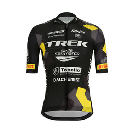 SANTINI Cyklistický dres s krátkym rukávom - TREK MTB 2019 - biela/žltá/čierna