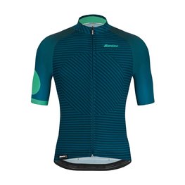 SANTINI Cyklistický dres s krátkym rukávom - KARMA MILLE - modrá/zelená