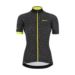 SANTINI Cyklistický dres s krátkym rukávom - GIADA HIP LADY - žltá/čierna