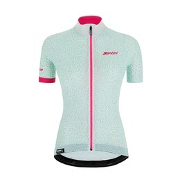 SANTINI Cyklistický dres s krátkym rukávom - GIADA HIP LADY - biela/svetlo modrá/ružová