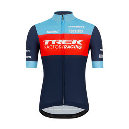 SANTINI Cyklistický dres s krátkym rukávom - TREK TFR XC 2021 - svetlo modrá/modrá