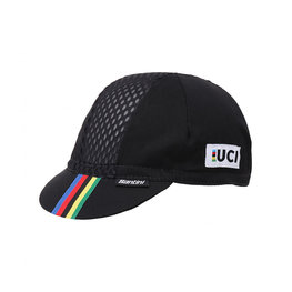 SANTINI Cyklistická čiapka - UCI RAINBOW - čierna