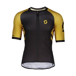SCOTT Cyklistický dres s krátkym rukávom - RC PREMIUM CLIMBER - čierna/žltá