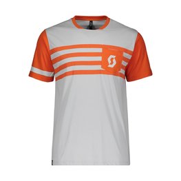 SCOTT Cyklistické tričko s krátkym rukávom - TRAIL FLOW DRI - oranžová/šedá