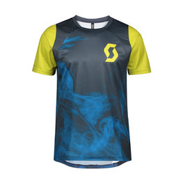 SCOTT Cyklistický dres s krátkym rukávom - TRAIL VERTIC - modrá/žltá