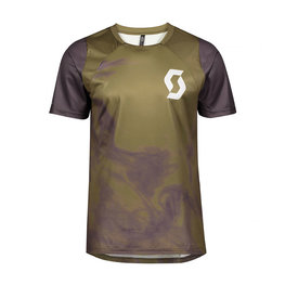 SCOTT Cyklistický dres s krátkym rukávom - TRAIL VERTIC - zelená/šedá