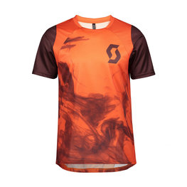 SCOTT Cyklistický dres s krátkym rukávom - TRAIL VERTIC - bordová/červená