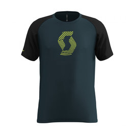 SCOTT Cyklistické tričko s krátkym rukávom - 10 ICON RAGLAN - čierna/modrá