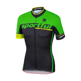 SPORTFUL Cyklistický dres s krátkym rukávom - SC TEAM - čierna/zelená