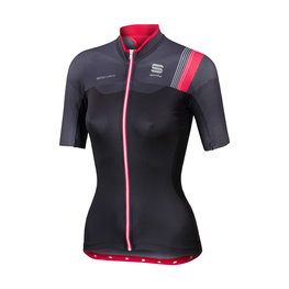SPORTFUL Cyklistický dres s krátkym rukávom - BODYFIT PRO LADY - čierna/červená