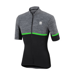 SPORTFUL Cyklistický dres s krátkym rukávom - GIARA - šedá/zelená/čierna
