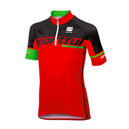 SPORTFUL Cyklistický dres s krátkym rukávom - SC TEAM KIDS - čierna/červená