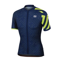 SPORTFUL Cyklistický dres s krátkym rukávom - PRISM - modrá/žltá