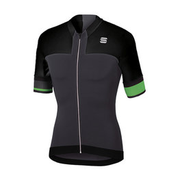 SPORTFUL Cyklistický dres s krátkym rukávom - STRIKE - zelená/šedá/čierna