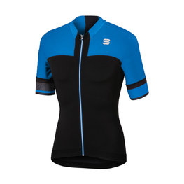 Cyklistický dres s krátkym rukávom - STRIKE - čierna/modrá