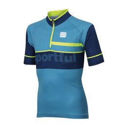 SPORTFUL Cyklistický dres s krátkym rukávom - SQUADRA CORSE KIDS - svetlo modrá/žltá/modrá