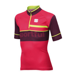 SPORTFUL Cyklistický dres s krátkym rukávom - SQUADRA CORSE KIDS - bordová/červená/žltá