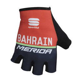 SPORTFUL Cyklistické rukavice krátkoprsté - BAHRAIN MERIDA 2017 - čierna/červená