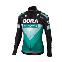 SPORTFUL Cyklistická zateplená bunda - BORA 2019 PARTIAL - čierna/zelená